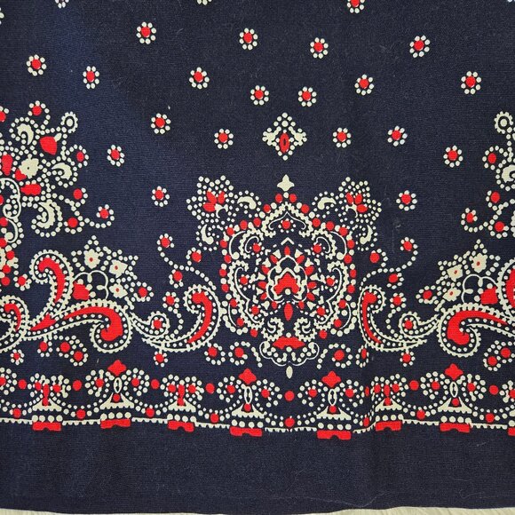 Talbots Size 8 Pencil Skirt Blue with Red White Pattern Hidden Side Zipper - Picture 3 of 10